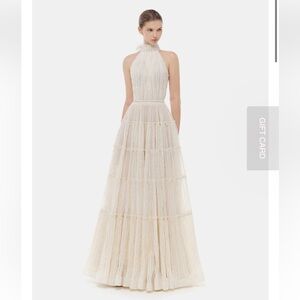 MONTSAND Ivory Tiered Halter Maxi Dress